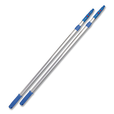 6 ft Telescopic Aluminum Extension Pole with Click/Lock Adapter Cone, 3.5 ft to 6 ft, Blue/Silver, 3/Pack (GRI1066F3PK)