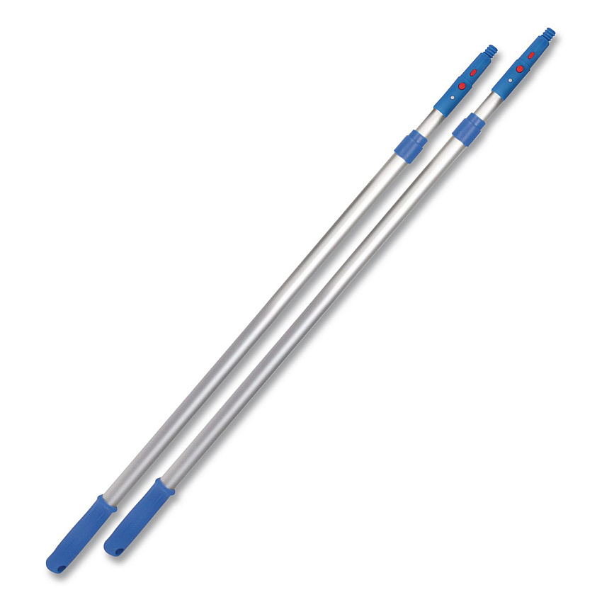 6 ft Telescopic Aluminum Extension Pole with Click/Lock Adapter Cone, 3.5 ft to 6 ft, Blue/Silver, 3/Pack (GRI1066F3PK)