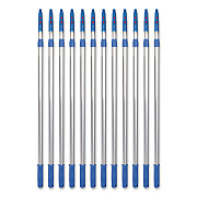 6 ft Telescopic Aluminum Extension Pole with Click/Lock Adapter Cone, 3.5 ft to 6 ft, Blue/Silver, 12/Carton (GRI1066F12PK)