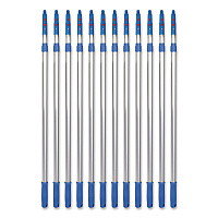 6 ft Telescopic Aluminum Extension Pole with Click/Lock Adapter Cone, 3.5 ft to 6 ft, Blue/Silver, 12/Carton (GRI1066F12PK)