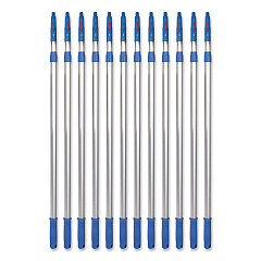 6 ft Telescopic Aluminum Extension Pole with Click/Lock Adapter Cone, 3.5 ft to 6 ft, Blue/Silver, 12/Carton (GRI1066F12PK)