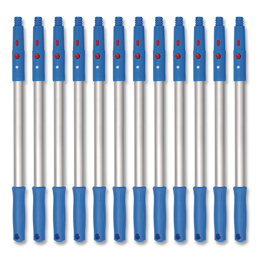 20" Aluminum Pole with Click/Lock Adapter Cone, Blue/Silver, 12/Pack (GRI10712PK)