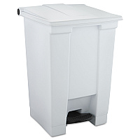 Rubbermaid Commercial Indoor Utility Step-On Waste Container, 12 gal, Plastic, White (RCP6144WHI)