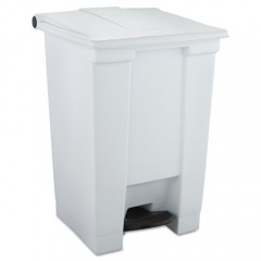 Rubbermaid Commercial Indoor Utility Step-On Waste Container, 12 gal, Plastic, White (6144WHI)