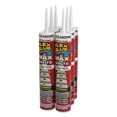 Flex Glue MAX, 28 oz, Dries White, 6/Carton (GFSMAXWHT28)