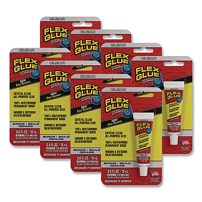 Crystal Clear All-Purpose Glue, 0.6 oz, Dries Clear, 8/Carton (GFSCLRMINI8)