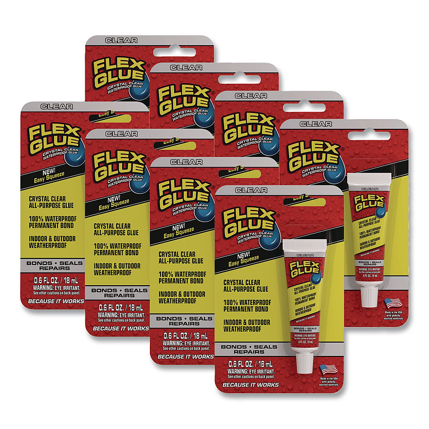Crystal Clear All-Purpose Glue, 0.6 oz, Dries Clear, 8/Carton (GFSCLRMINI8)