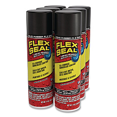 Flex Seal Liquid Rubber Sealant Coating Aerosol, 14 oz Aerosol Can, Dries Black, 6/Carton (FSR20)