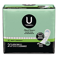 U by U by U by Kotex Security Ultra Thin Feminine Pads, Heavy Absorbency, 20/Pack, 8 Packs/Carton (53088CT)