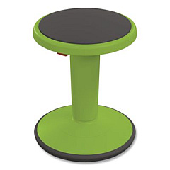 MooreCo Hierarchy Grow Stool, Short, Backless, Supports Up to 250 lbs, 14" to 18" Seat Height, Green Seat, Green Base (50960GREEN)