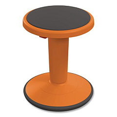 MooreCo Hierarchy Grow Stool, Short, Backless, Supports Up to 250 lbs, 14" to 18" Seat Height, Orange Seat, Orange Base (50960ORANGE)