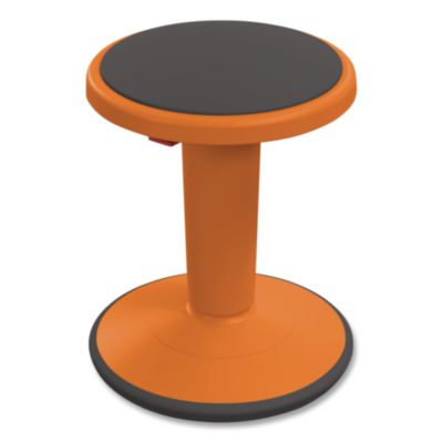 MooreCo Hierarchy Grow Stool, Short, Backless, Supports Up to 250 lbs, 14" to 18" Seat Height, Orange Seat, Orange Base (50960ORANGE)