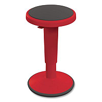 MooreCo Hierarchy Grow Stool, Short, Backless, Supports Up to 250 lbs, 14" to 18" Seat Height, Red Seat, Red Base (50960RED)