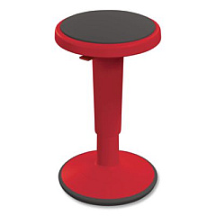 MooreCo Hierarchy Grow Stool, Short, Backless, Supports Up to 250 lbs, 14" to 18" Seat Height, Red Seat, Red Base (50960RED)