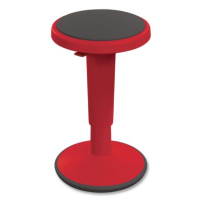 MooreCo Hierarchy Grow Stool, Short, Backless, Supports Up to 250 lbs, 14" to 18" Seat Height, Red Seat, Red Base (50960RED)