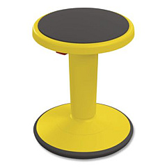MooreCo Hierarchy Grow Stool, Short, Backless, Supports Up to 250 lbs, 14" to 18" Seat Height, Yellow Seat, Yellow Base (50960YELLOW)