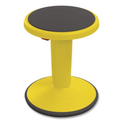 MooreCo Hierarchy Grow Stool, Tall, Backless, Supports Up to 250 lbs, 17" to 24" Seat Height, Yellow Seat, Yellow Base (50970YELLOW)