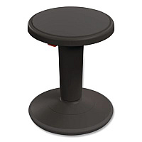 MooreCo Hierarchy Grow Stool, Short, Backless, Supports up to 250 lbs, 14" to 18" Seat Height, Black Seat, Black Base (50960BLACK)