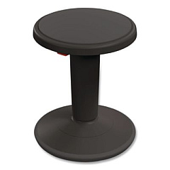 MooreCo Hierarchy Grow Stool, Short, Backless, Supports up to 250 lbs, 14" to 18" Seat Height, Black Seat, Black Base (50960BLACK)