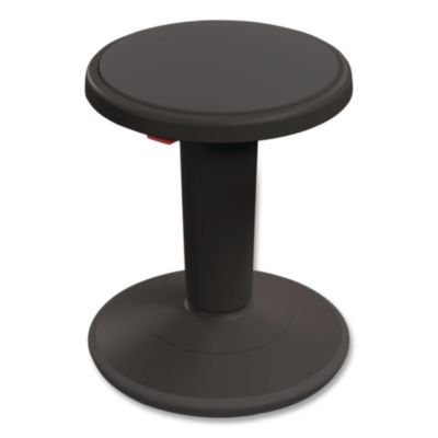 MooreCo Hierarchy Grow Stool, Short, Backless, Supports up to 250 lbs, 14" to 18" Seat Height, Black Seat, Black Base (50960BLACK)