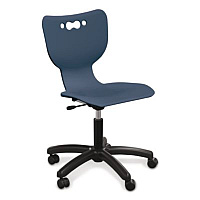 MooreCo Hierarchy Five-Star Chair, Supports Up to 250 lbs, 21.68" Seat Height, Navy Seat, Navy Back, Black Base (53511NAVY)