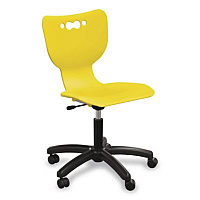 MooreCo Hierarchy Five-Star Chair, Supports Up to 250 lbs, 21.68" Seat Height, Yellow Seat, Yellow Back, Black Base (53511Y)
