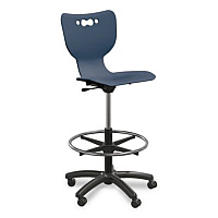 MooreCo Hierarchy Five-Star Stool, Supports Up to 250 lbs, 24.48" to 33.23" Seat Height, Navy Seat, Black Base (53512NAVY)