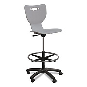 MooreCo Hierarchy Five-Star Stool, Supports Up to 250 lbs, 24.48" to 33.23" Seat Height, Gray Seat, Black Base (53512GREY)