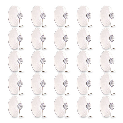 General Printing & Design Suction Cup Hooks, Metal Silver Hook, 25/Pack (SC25PK)