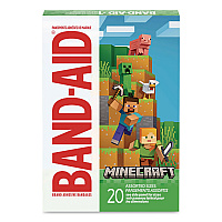 BAND-AID Minecraft Adhesive Bandages, Assorted Sizes, 20 Bandages (1202513)