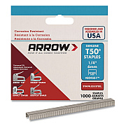 Heavy Duty Staples, 0.25" Leg, 0.37" Crown, Silver, 1,000/Box (504SS1AM)