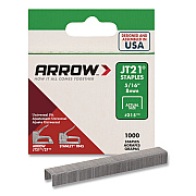 JT21 Standard Staples, 0.31" Leg, 0.44" Crown, Silver, 1,000/Box (21524AM)