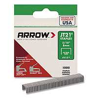 JT21 Standard Staples, 0.31" Leg, 0.44" Crown, Silver, 1,000/Box (21524AM)
