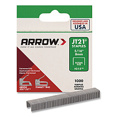 JT21 Standard Staples, 0.31" Leg, 0.44" Crown, Silver, 1,000/Box (21524AM)