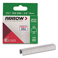JT21 Standard Staples, 0.38" Leg, 0.44" Crown, Silver, 1,000/Box (27624AM)