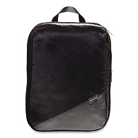 Brookstone Two-Piece Compression Luggage Cubes, 10 x 7 x 1.25/14 x 10 x 1.25, Black (BOLP0006)