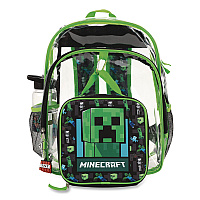 Bioworld Minecraft Clear 5-Piece Backpack Set, 12 x 5 x 16, Clear/Multicolor (B1Y6Q2SMNCPP)