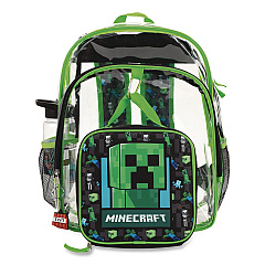 Bioworld Minecraft Clear 5-Piece Backpack Set, 12 x 5 x 16, Clear/Multicolor (B1Y6Q2SMNCPP)