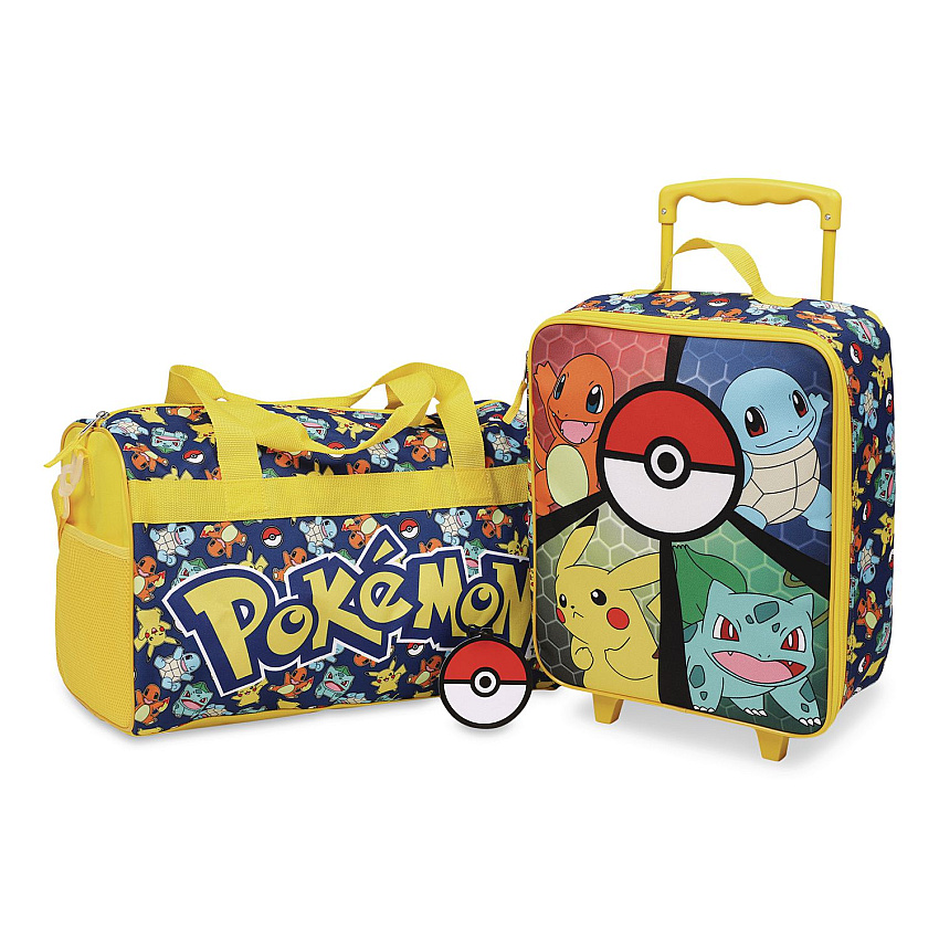 Bioworld Three-Piece Pokemon Carry-On Luggage Set, 11.75 x 6 x 14 (DBY6SRZPOKPP)