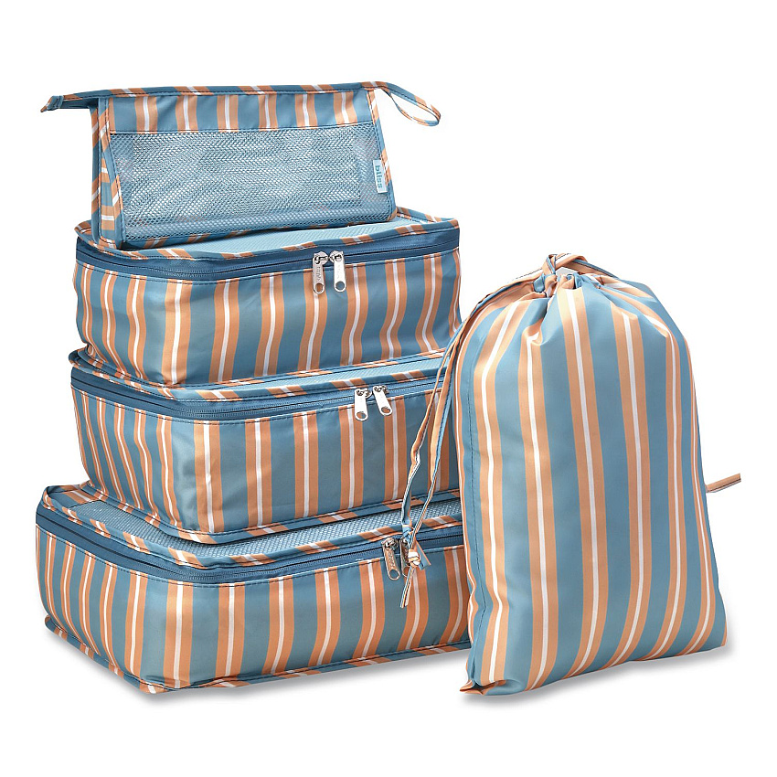 Five-Piece Packing Cube Set, Assorted Sizes, Multicolor Stripe (SOAP0005)