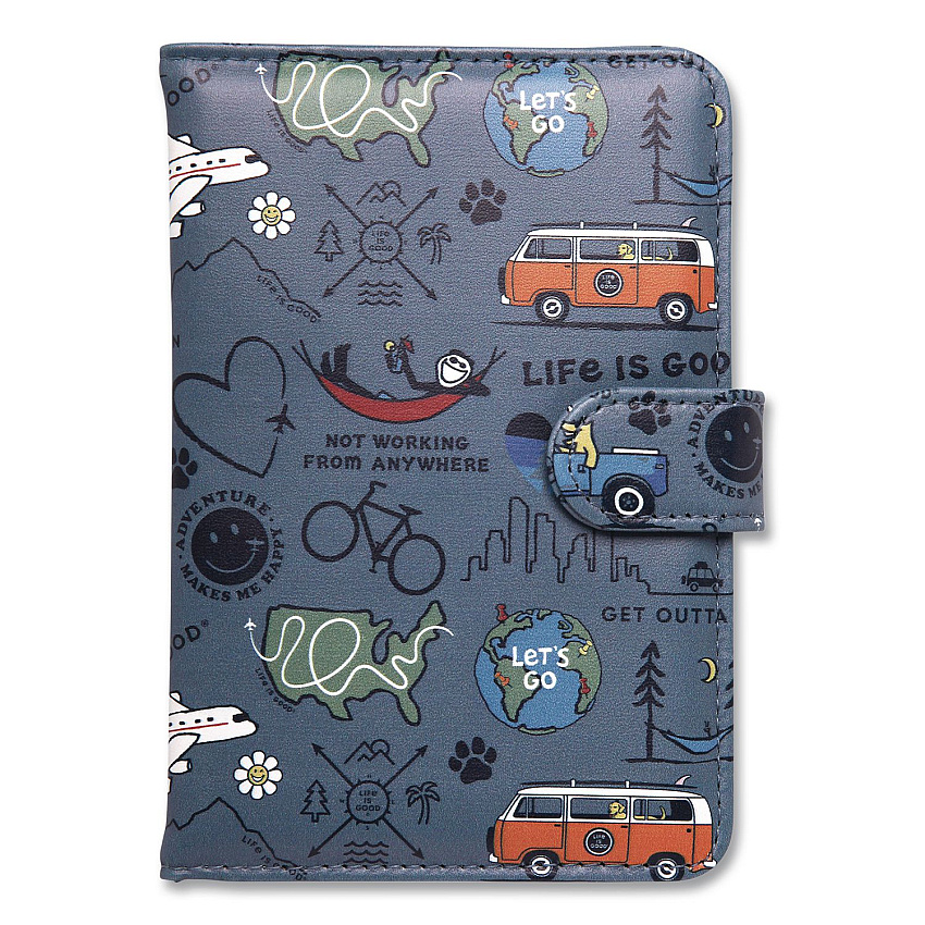 Passport Cover, 4.25 x 5.87, Vegan Leather, Multicolor Travel Print (LNPW0001)