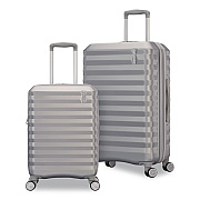 AMERICAN TOURISTER Color Vault Hardside Spinner Suitcase Set, 11 x 11 x 24, Silver (1539511776)