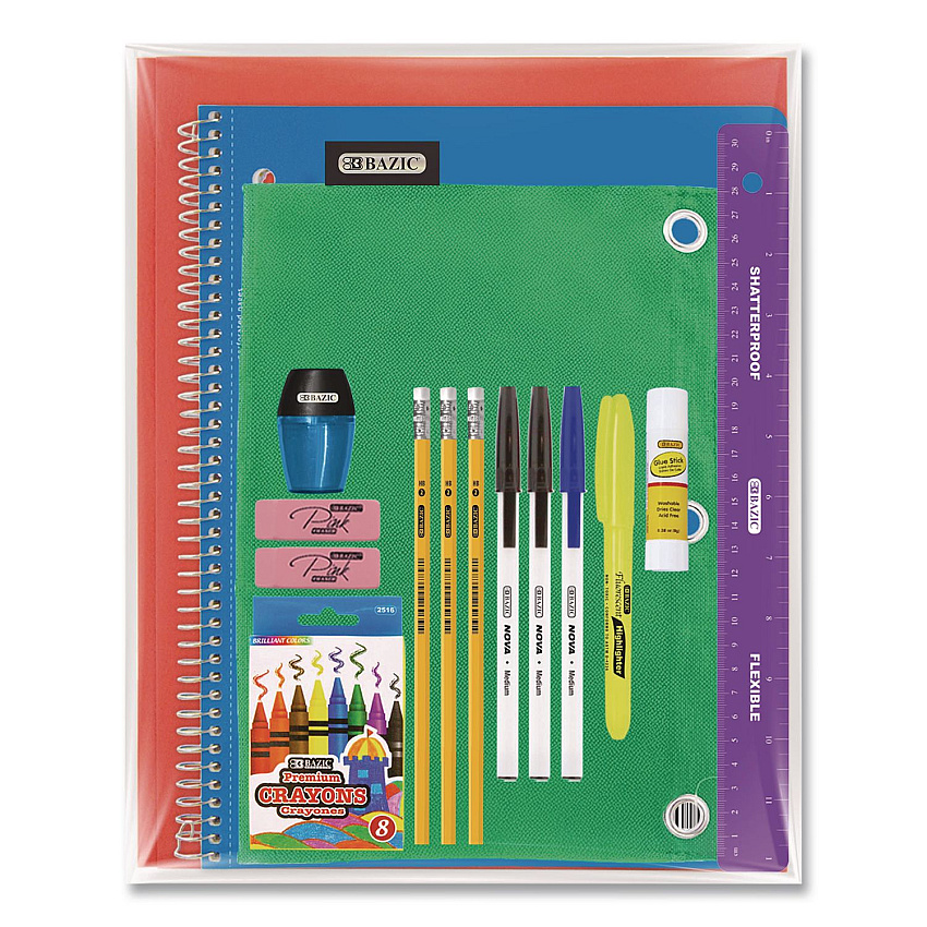 BAZIC Essential School Kit, 23 Pieces (8050)
