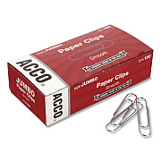 ACCO Paper Clips, #1, Smooth, Silver, 100 Clips/Box (72380BX)