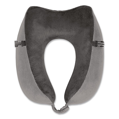 Brookstone Flex Curve Neck Pillow, One Size Fits Most, Black/Gray (BCPP0002094)