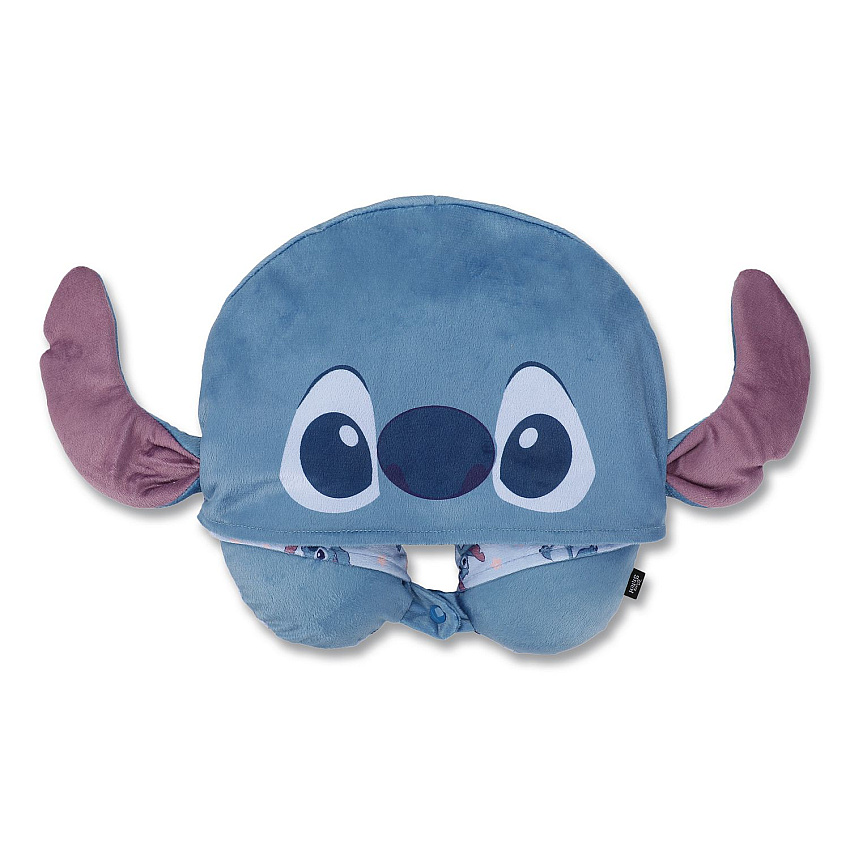 Bioworld Stitch Hooded Polyester Travel Pillow, 11 x 3 x 10.5, Blue (NPY7MRFDSCPP)