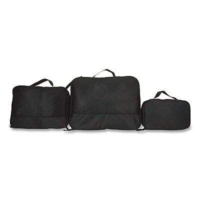 Bioworld Four-Piece Packing Cube Set, Assorted Sizes, Black (PAA8448PLBPP)