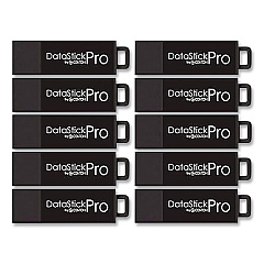 Centon DataStick Pro USB 3.2 Type A Flash Drive, 256 GB, Black, 10/Pack (C1U3P6256G10)