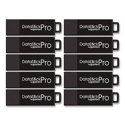 Centon DataStick Pro USB 3.2 Type A Flash Drive, 256 GB, Black, 10/Pack (C1U3P6256G10)