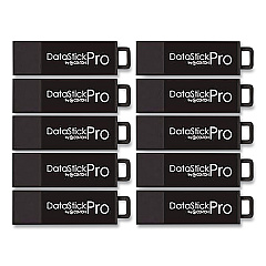 Centon DataStick Pro USB 3.2 Type A Flash Drive, 8 GB, Black, 10/Pack (C1U3P68G10B)